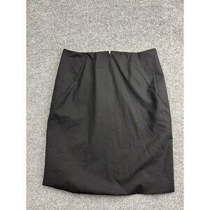 Theory Skirt Womens 8 Black Wool Blend Pencil Career Lined Made In USA Office
